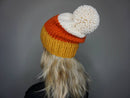 The Candy Corn Beanie- Halloween Hand Knit Hat