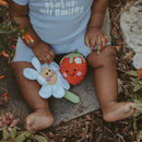 Handcrafted Sweet Strawberry Baby Rattle -Organic Cotton Toy