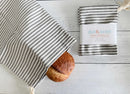 Bread Bags Set of Two - Grey Ticking Stripe