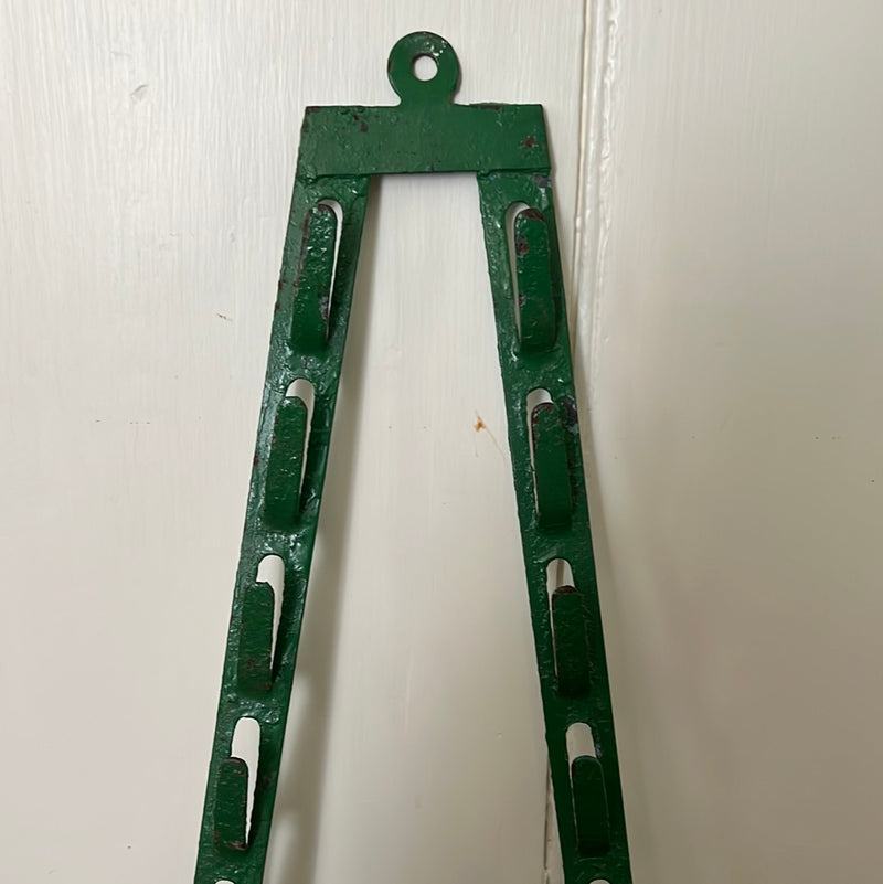 Vintage French Metal Wall Pot Lid Rack