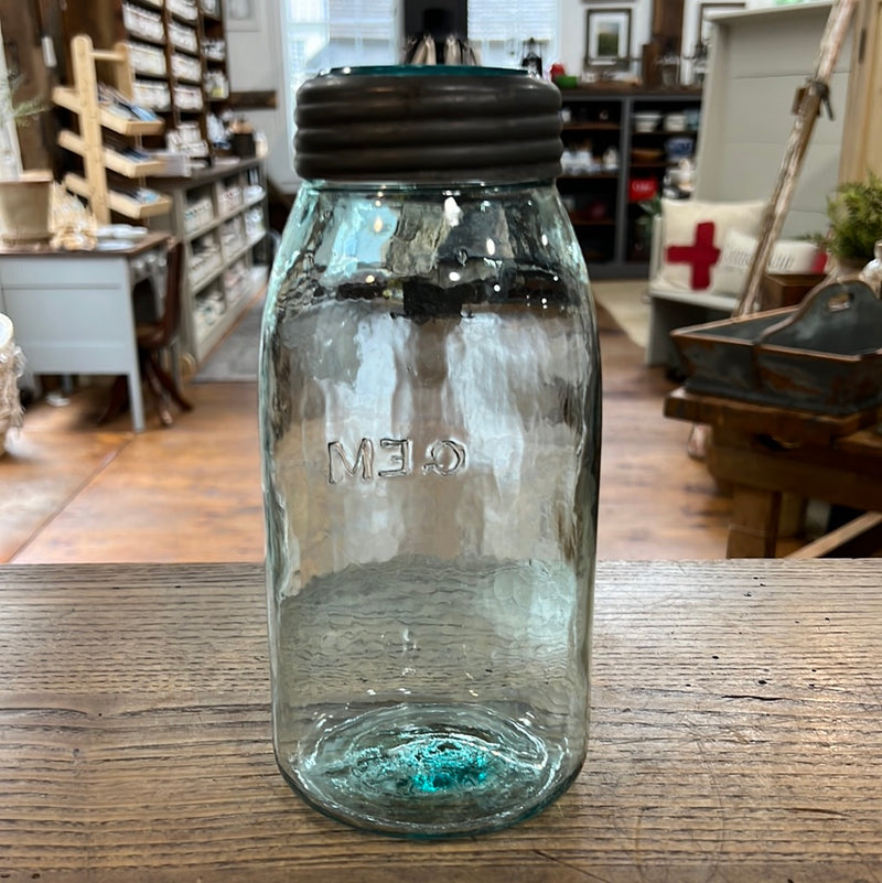Antique GEM Mason Canning Jar with Zinc Lid