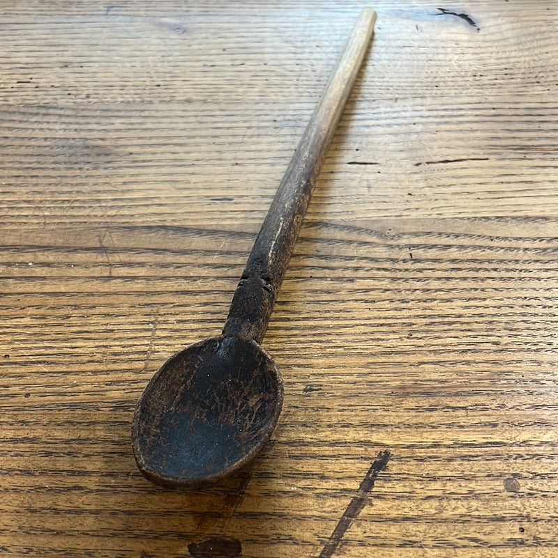 Vintage European Wooden 16" Long Spoon