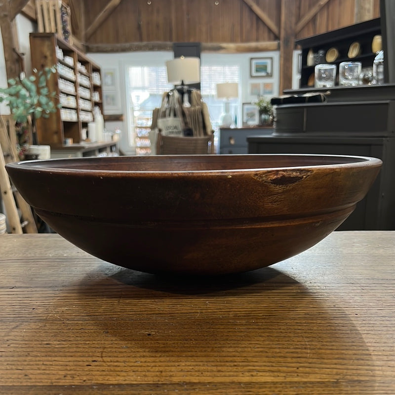 Vintage Primitive 16” Wooden Large Dough Bowl
