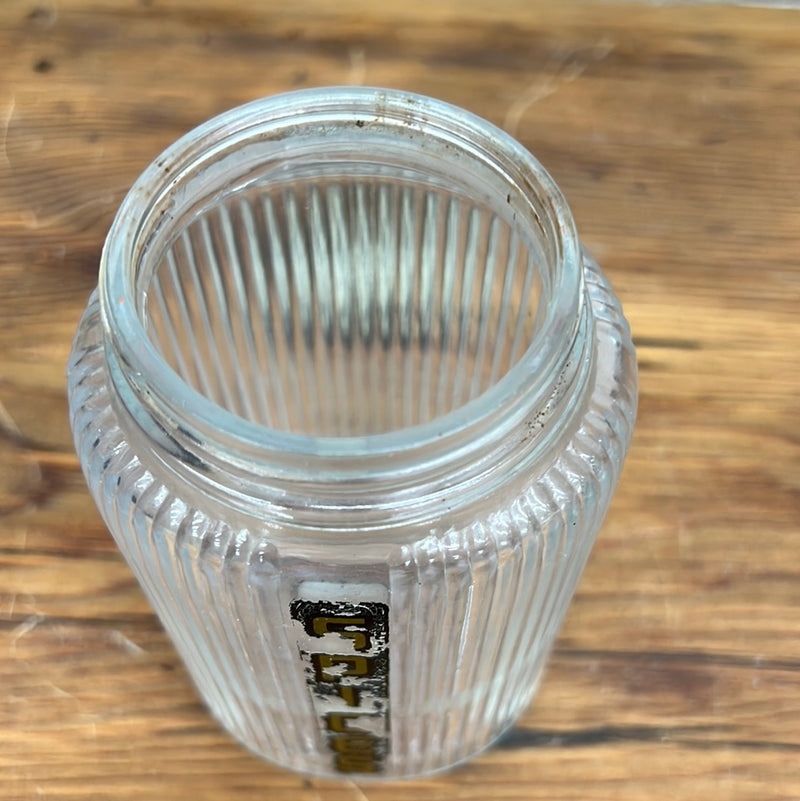 Vintage Owens Illinois Ribbed Glass Spices Canister