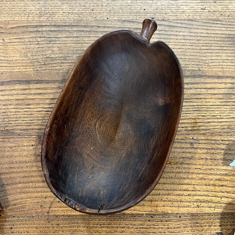 Antique Wooden Scoop Bowl- Hand Carved