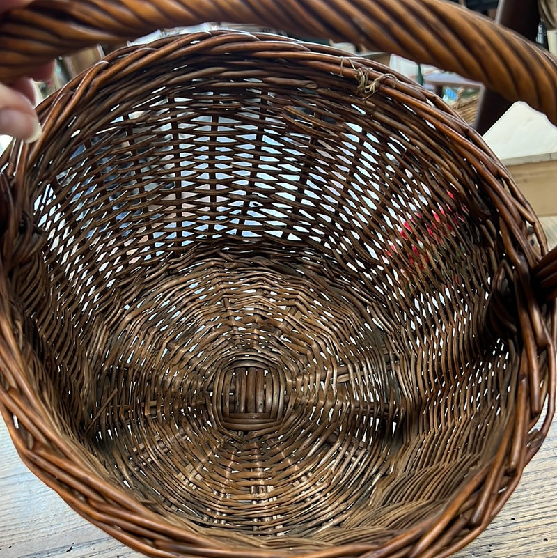 Vintage Round Woven Wicker Basket