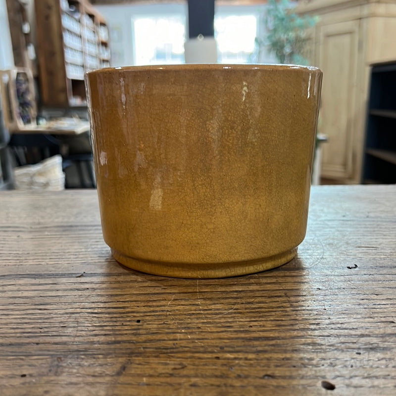Vintage Mustard Pottery Planter