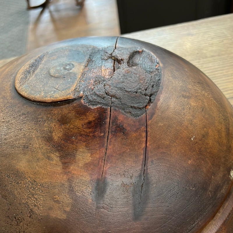 Vintage Primitive 16” Wooden Large Dough Bowl