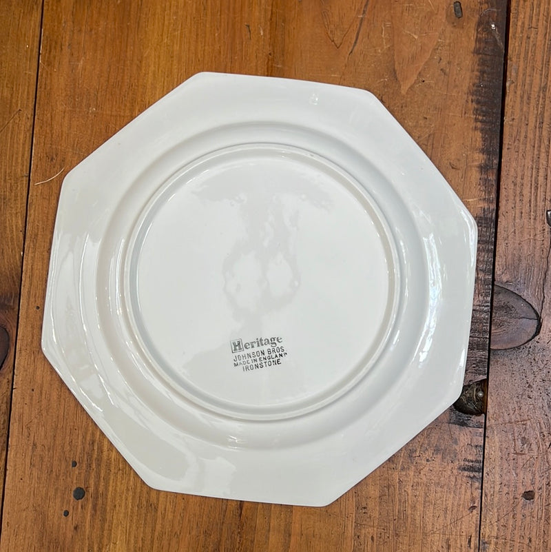 Vintage Johnson Brothers Ironstone Heritage Octagonal Dinner Plate