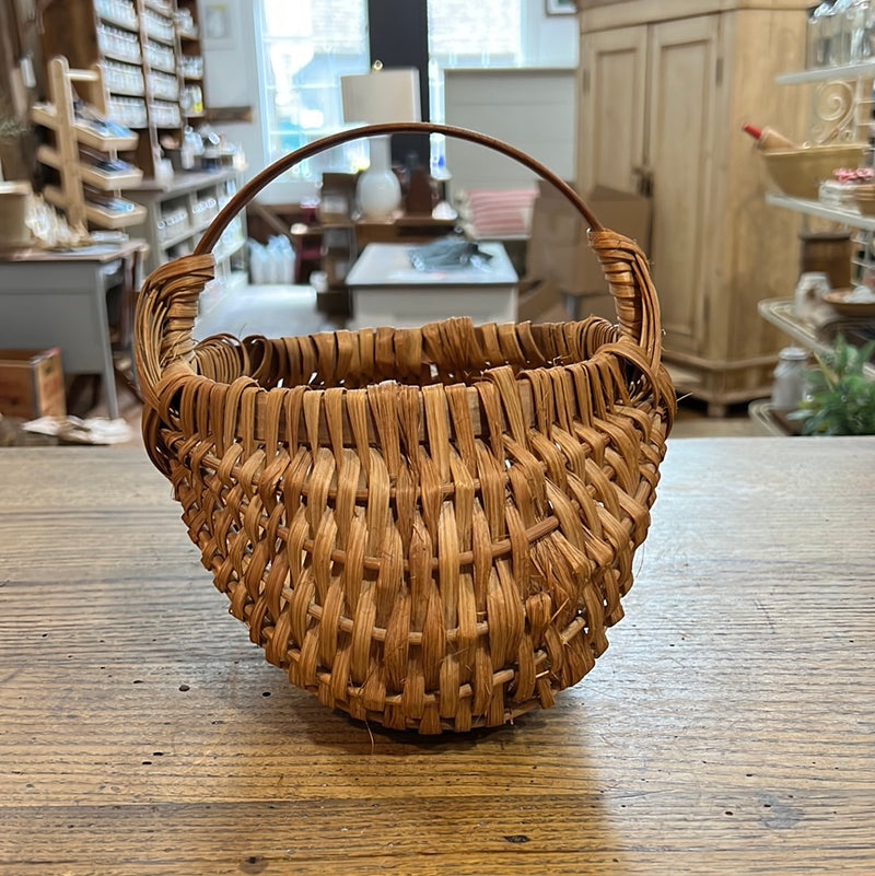 Vintage Woven Splint Buttocks Basket