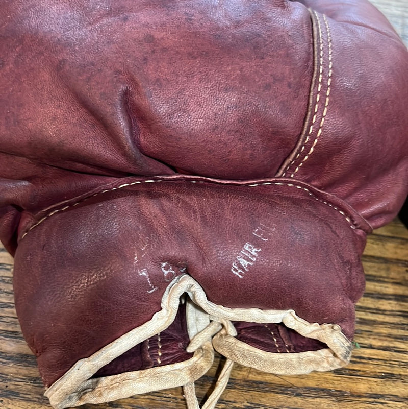 Vintage Pair of Gold Smith Red Leather Boxing Gloves