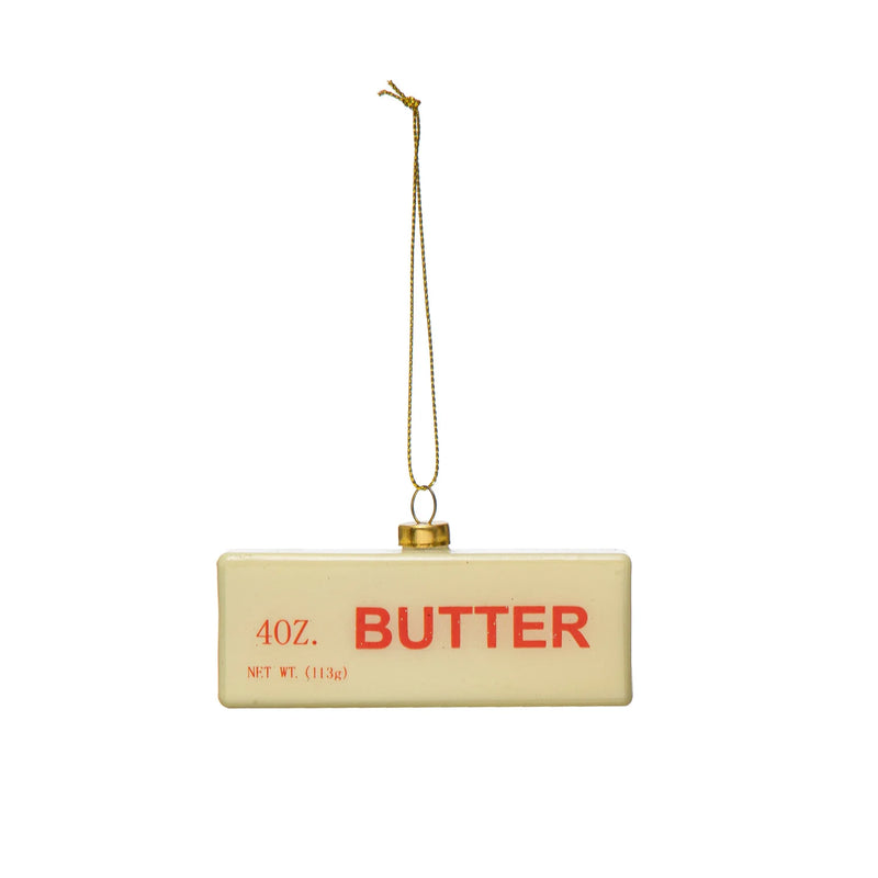 Glass Butter Ornament, Cream Color