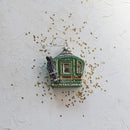 Hand-Painted Glass Ski Lift Ornament w/ Skis & Glitter, Multi Color