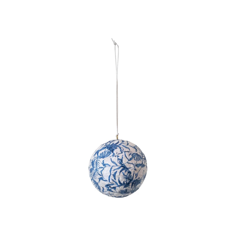 Recycled Printed Paper Mache Ball Ornament