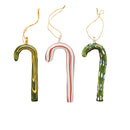Handmade Glass Candy Cane Ornament - 3 Styles