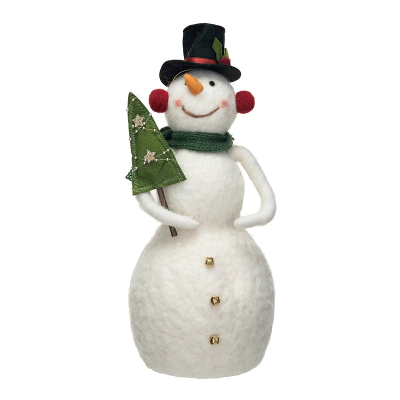 Wool Snowman w/ Christmas Tree