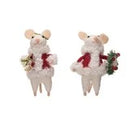 Wool Felt Mouse in Santa Outfit, 2 Styles Standing