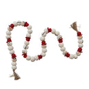 Handmade Wool Felt Snowman Garland with Jute Tassels