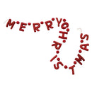 Handmade Wool Felt Garland with Metallic Thread Embroidery & Jute Cord "Merry Christmas"