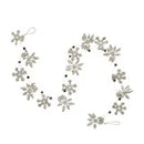 Handmade Wool Felt Snowflake Garland with Gold Finish Metal Bells