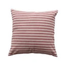 Woven Cotton Striped Pillow, Red & Natural