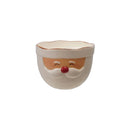 Stoneware Santa Head Shaped Mixing Bowl with Red Rim, Red & White