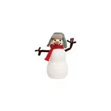 Handmade Fabric & Wool Felt Snowman with Hat