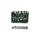 Bamboo Fiber Tray with Trees Pattern, Green & White