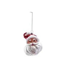 Mercury Glass Santa Ornament, White & Red
