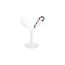 Coupe Glass with Candy Cane, Red & White