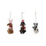 Handmade Wool Felt Dog Ornament, Multi Color