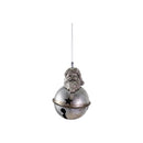 Metal Bell Ornament with Santa Head & Star Cut-Outs