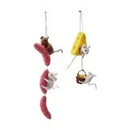 Handmade Wool Felt Mice on Sausage/Cheese Ornament, 2 Styles
