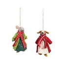 Handmade Wool Felt Mouse/Dog Ornament with Embroidery, 2 Styles