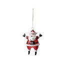 Glass Santa Ornament with Glitter, Red & White