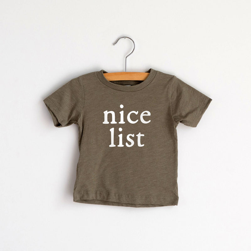 Nice List Olive Baby & Kids Christmas Tee (3-6 Mos.)