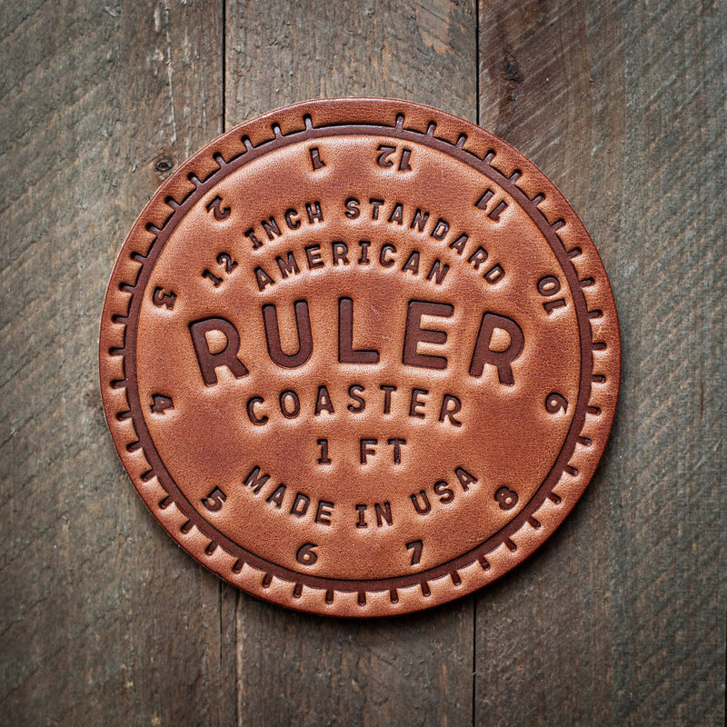 Ruler Leather Coaster