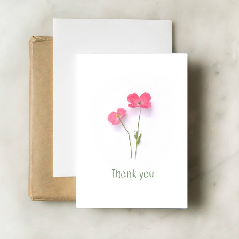 Thank You Card - tiny poppies