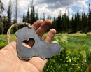 Hiking Boot Ornament w/ Heart made from recycled steel
