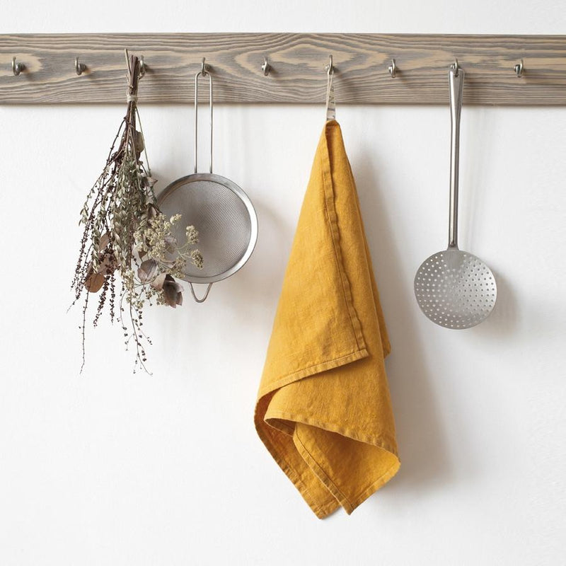 Linen Kitchen Towels - Solid Color - Mustard
