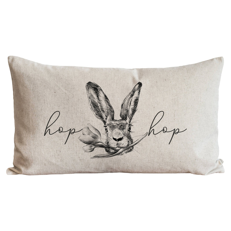 Hop Hop Pillow - Natural / 16" x 26" and Insert