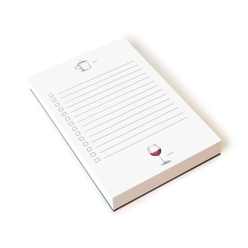 Start & Finish Lined Notepad | Wine & Coffee