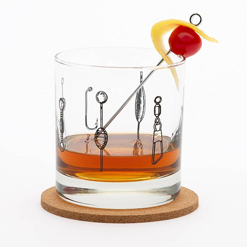 Fishing Lures Whiskey Glass