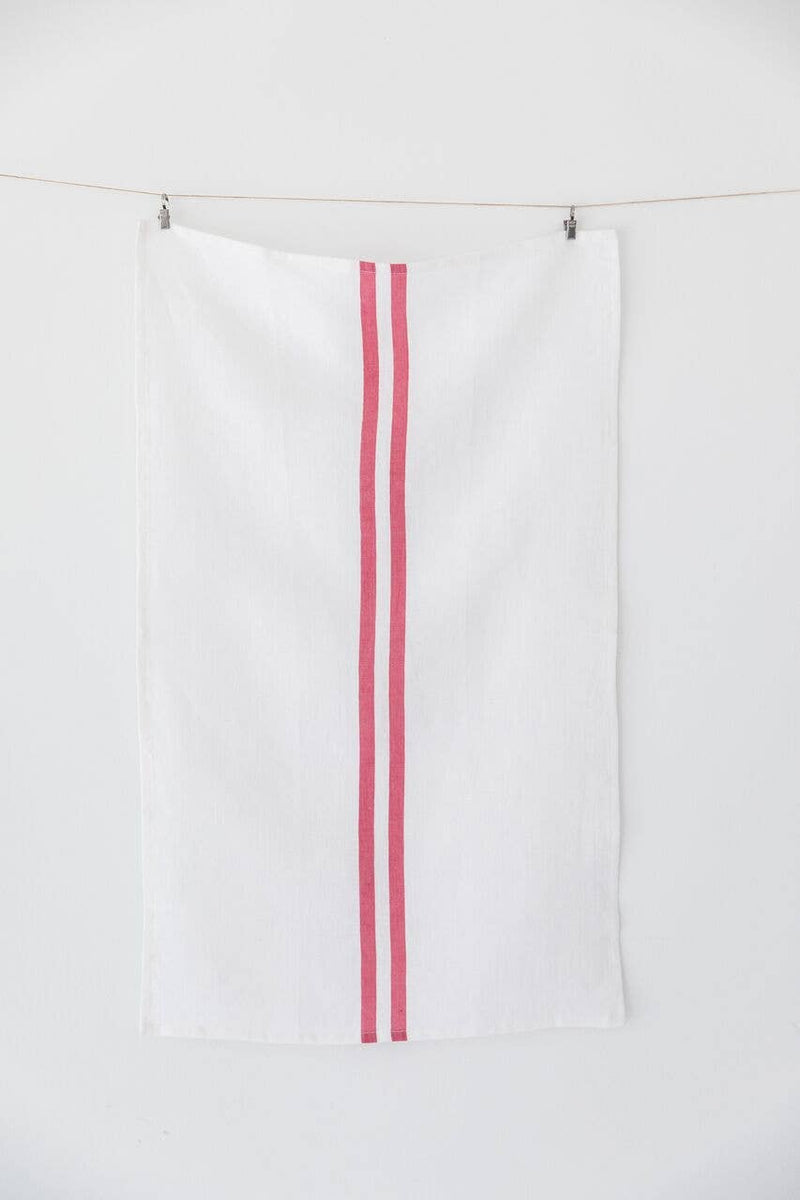 Grain Stripe Red Tea Towel