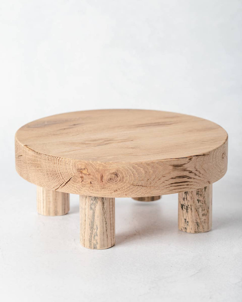 Round Reclaimed Wood Riser Stand | Made In USA: 4"