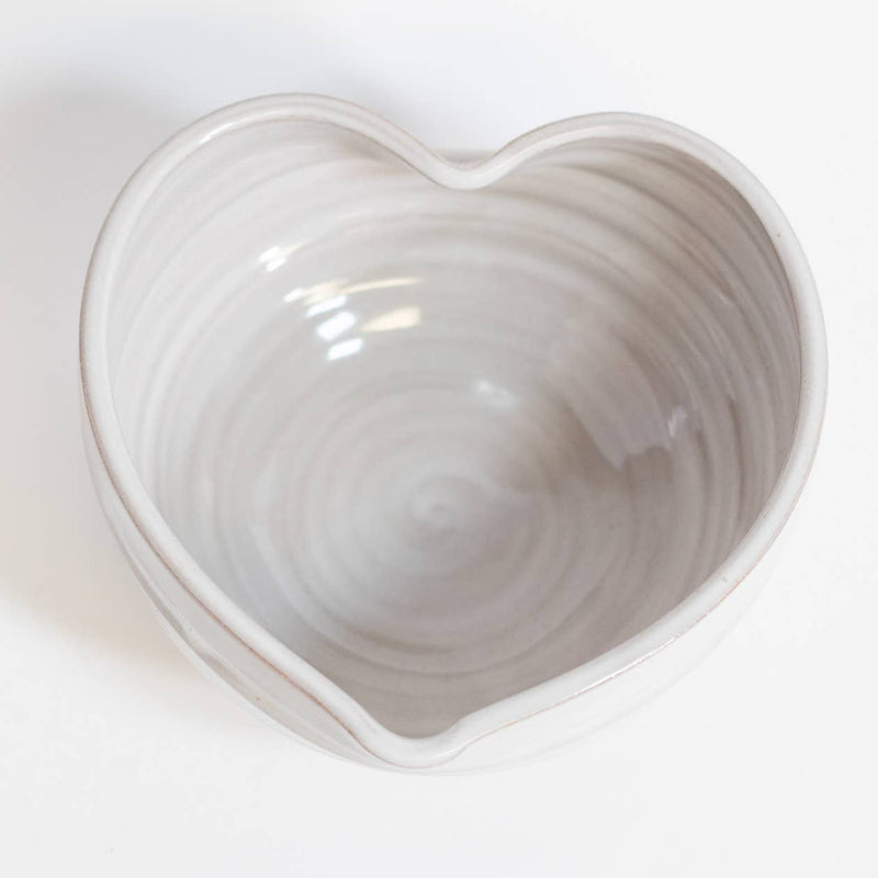 Gravesco Pottery Handmade Heart Bowls | Large / White