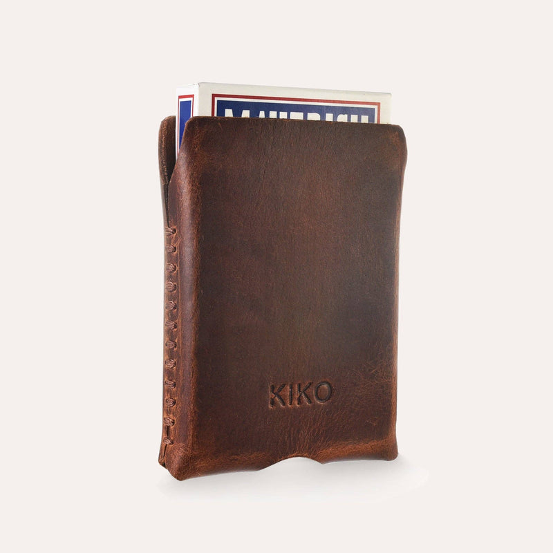 Playing Cards With Leather Sleeve: Brown