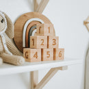 Modern Handmade Wooden Alphabet and Numeral Blocks - Maple