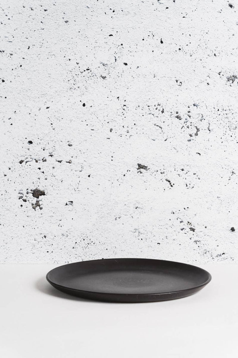 Stoneware Flat Dinner Plate | Edan 11.2" BLACK