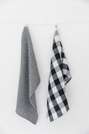 Gingham Tea Towel Black Small Check
